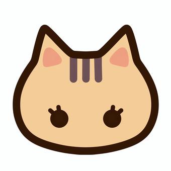 トラ猫のフェイスアイコン ぱっちりまつげ トラ猫のフェイスアイコン ぱっちりまつげ 猫,トラ猫,まつげ,アイコン,かわいいのイラスト素材