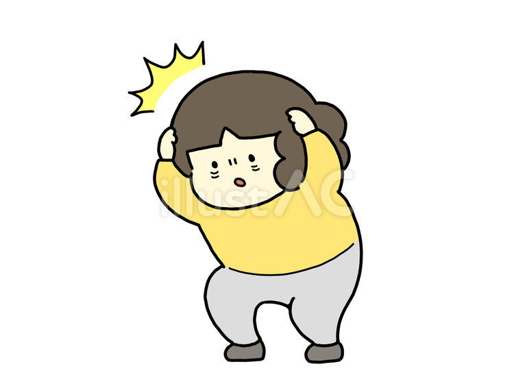 頭を抱える人（思い出す） 思い出す,ガーン,ショックのイラスト素材