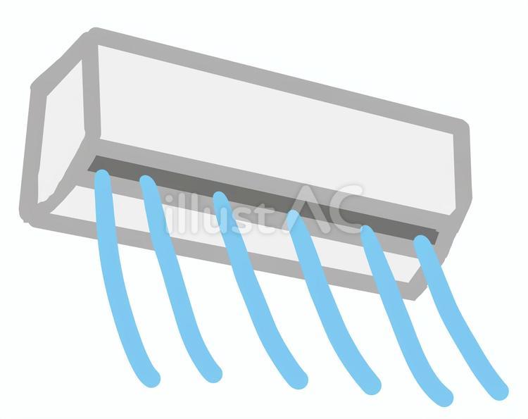 エアコンから冷風 エアコン,冷風,冷房のイラスト素材