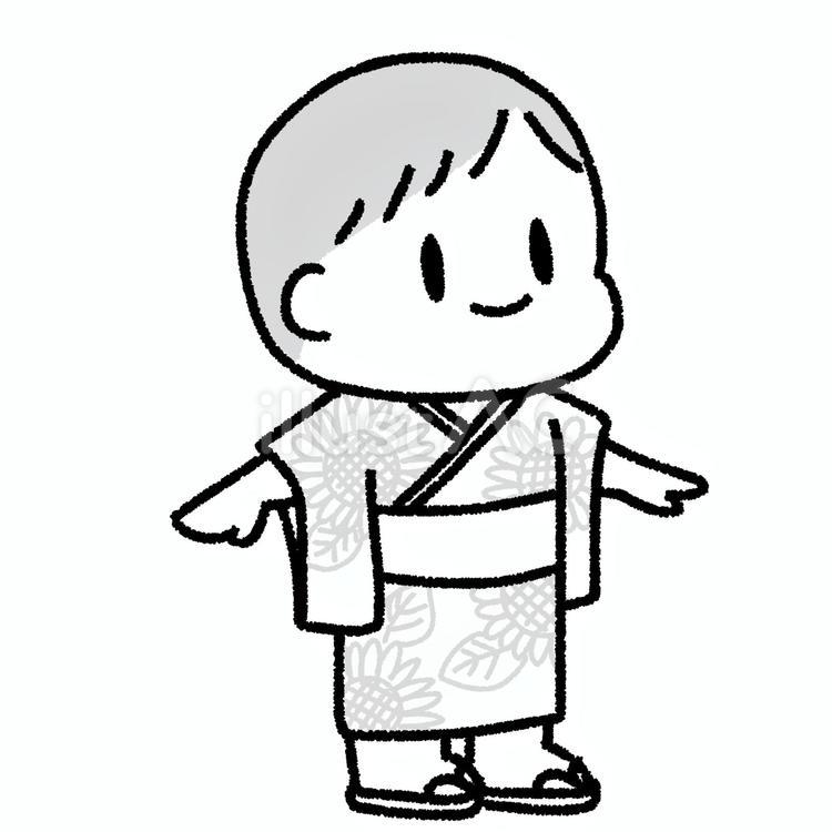 夏祭りの男の子2 男の子,浴衣,かわいいのイラスト素材