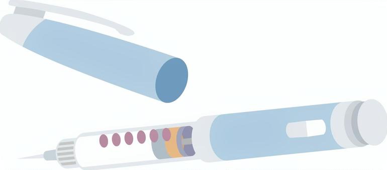 インスリン注射器 インシュリン,注射,糖尿病,薬,インスリン,成人病,ヘモグロビンa1c,hba1c,低血糖,高血糖のイラスト素材
