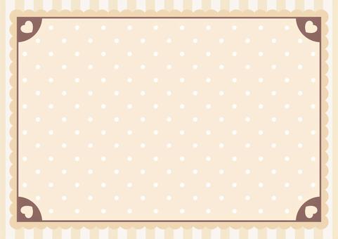 シンプルなハートと水玉の背景-3 水玉,ストライプ,ハート,ハート柄,淡色,パステルカラー,パステル,ペールカラー,黄色,ベージュのイラスト素材