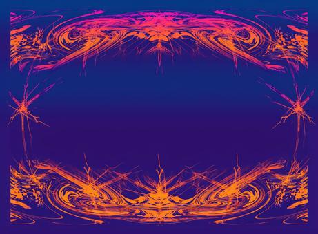 サイケでゴージャスなゴシック調フレーム ゴシック,サイケ,ゴージャス,青,紫,オレンジ,ピンク,壁紙,背景,テクスチャのイラスト素材