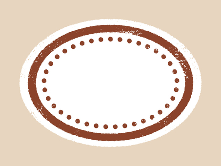 版画風横長二重丸のフレーム04 フレーム,囲み,枠,囲み枠,背景枠,版画風,手書き,見出し,楕円形のイラスト素材