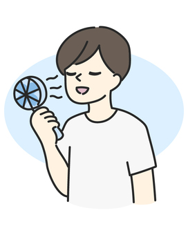 Illustration, handy fan, cold feeling goods, measures against heat, 