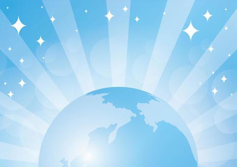 Blue pop earth and concentrated line background material, earth, concentration line, light, JPG and AI