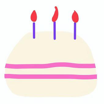 小さな手作りケーキ ケーキ,ローソク,ショートケーキ,手作り,お祝いのイラスト素材