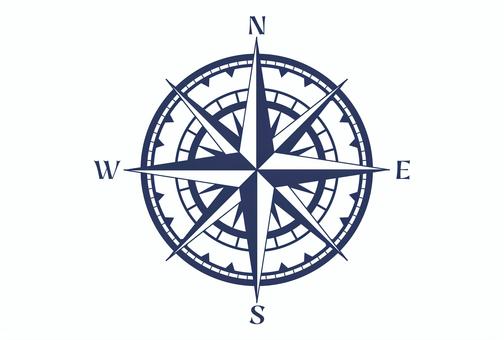 シンプルな方位磁石のイラスト1 方位磁石,コンパス,方位磁針,アイコン,手書き,シンプル,ビンテージ,ヴィンテージ,レトロ,航海のイラスト素材