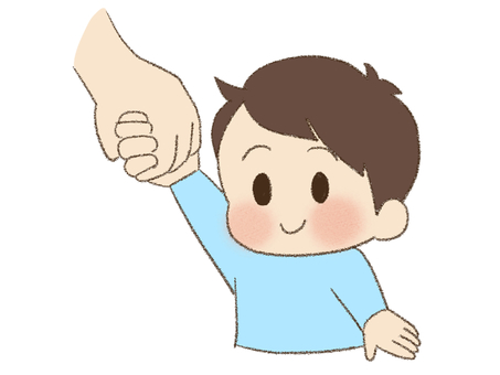 手をつなぐ男の子 視覚支援,お支度ボード,絵カード,スケジュール,子ども,手をつなぐのイラスト素材