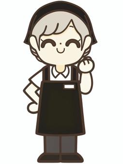 Illustration, female, clerk, staff, 