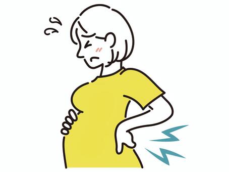 腰痛　妊婦 妊娠中,妊婦,腰痛,腰,妊娠後期,骨盤,辛いのイラスト素材