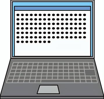 ノートパソコン ノートパソコン,モニター,画面,キーボード,機器,仕事,線画のイラスト素材