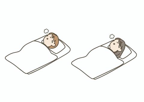 体調不良で寝込む子どものイラスト 体調不良,子ども,風邪,発熱,病気,寝込む,小児科,医療,健康,保健のイラスト素材