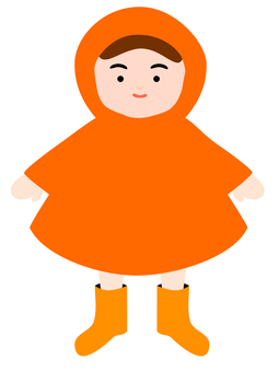 カッパを着た子供