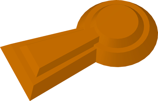 前方後円墳 考古学,遺跡,古墳,前方後円墳,茶色,蛍光色,3dcg,立体,デフォルメ,背景透過のイラスト素材