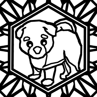 シームレスなモザイク　干支　戌　o  戌,犬,イヌ,干支,動物,正月,年賀状,背景素材,線,バックグラウンドのイラスト素材