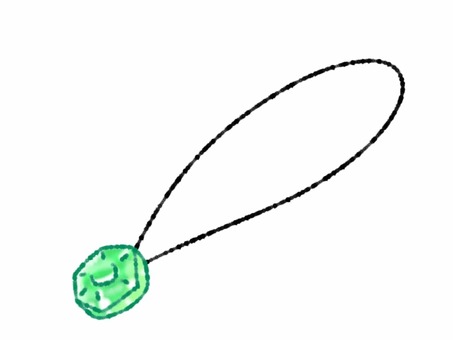 エメラルドのネックレス ネックレス,エメラルド,緑,グリーン,宝石,アクセサリー,ジュエリー,手描き,シンプル,石のイラスト素材