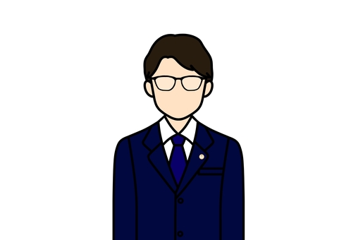 Illustration, suit, tie, glasses, 