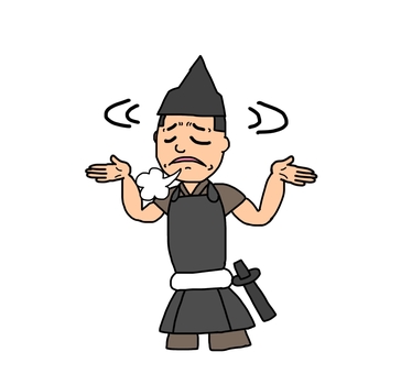 呆れる鎌倉時代の雑兵 雑兵,侍,武士,鎧武者,兵士,戦士,日本,和風,歴史,日本史のイラスト素材