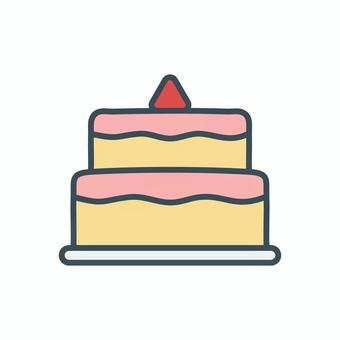 シンプルなケーキのアイコン ケーキ,アイコン,シンプル,スイーツ,洋菓子,お祝い,記念日のイラスト素材