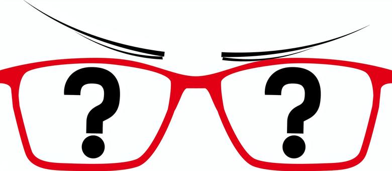 眼鏡はてな 眼鏡,フレーム,はてな,疑問,眉毛,顔,パーツ,シンプルのイラスト素材