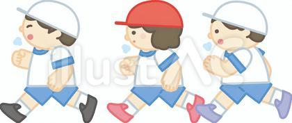 マラソンをする子ども_やわらか線
