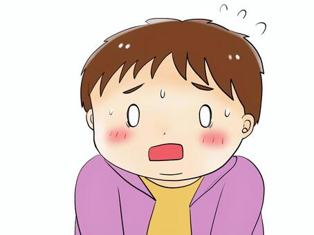 とても困る 男性,汗,困る,焦る,赤面のイラスト素材