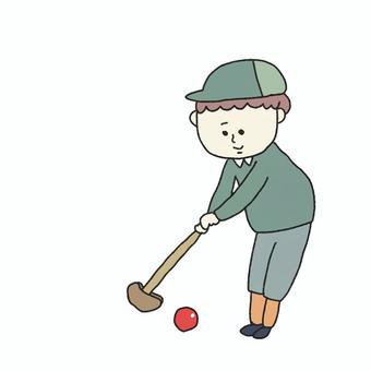ゴルフ　男性 スポーツ,ゴルフ,グランドゴルフ,男性,ボール,ゴルフクラブのイラスト素材