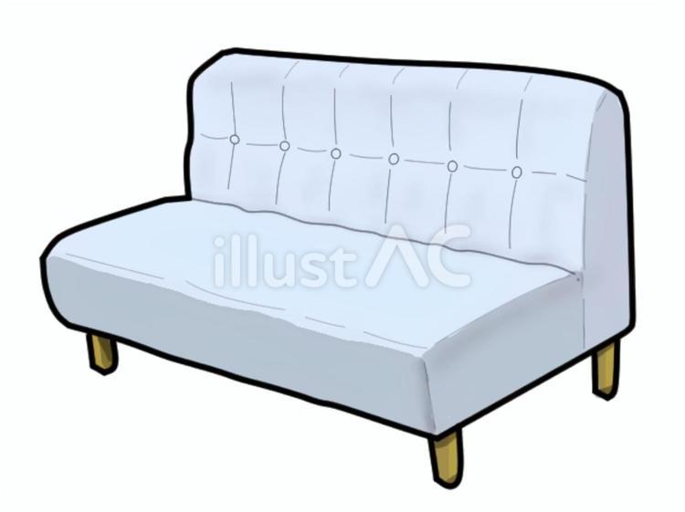 ソファー　ブルー 家具,ソファ,腰かけのイラスト素材