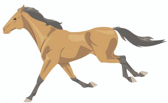 走るウマ（鹿毛）_3