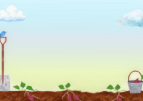 芋掘り　秋　背景　畑 芋掘り,芋,サツマイモ,さつまいも,さつま芋,行事,イベント,畑,芽,芋畑のイラスト素材