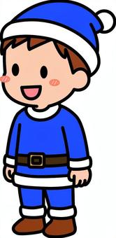 青のサンタコスの男の子です。