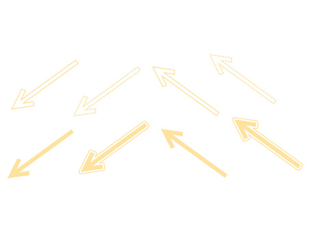 方向・フロー・ナビゲーション・矢印セット 矢印,ナビゲーション,フロー,方向,パターン,黄色,ポップ,抽象的,アブストラクト,デザインパーツのイラスト素材