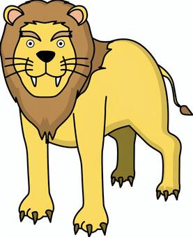 ライオン　 ライオン,動物,顔,王者,強い,勇ましい,デフォルメ,線画のイラスト素材