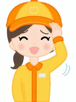 Illustration, uniform, be shy, smiley, 