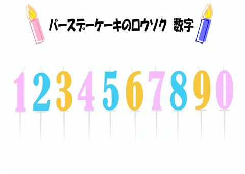 バースデーケーキのロウソク　数字 ロウソク,バースデーケーキ,数字,年齢,お祝い,カラフル,アイコンのイラスト素材