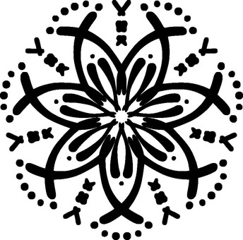 モノクロの曼荼羅/円形花柄 モノクロの曼荼羅/円形花柄 曼荼羅,マンダラ,円形,花,フローラル,雪の結晶,スノーフレーク,パターン,黒,モノクロのイラスト素材