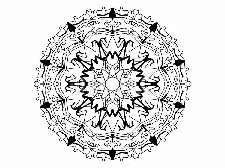 マンダラ塗り絵 コロリアージュ,塗り絵,ぬりえのイラスト素材