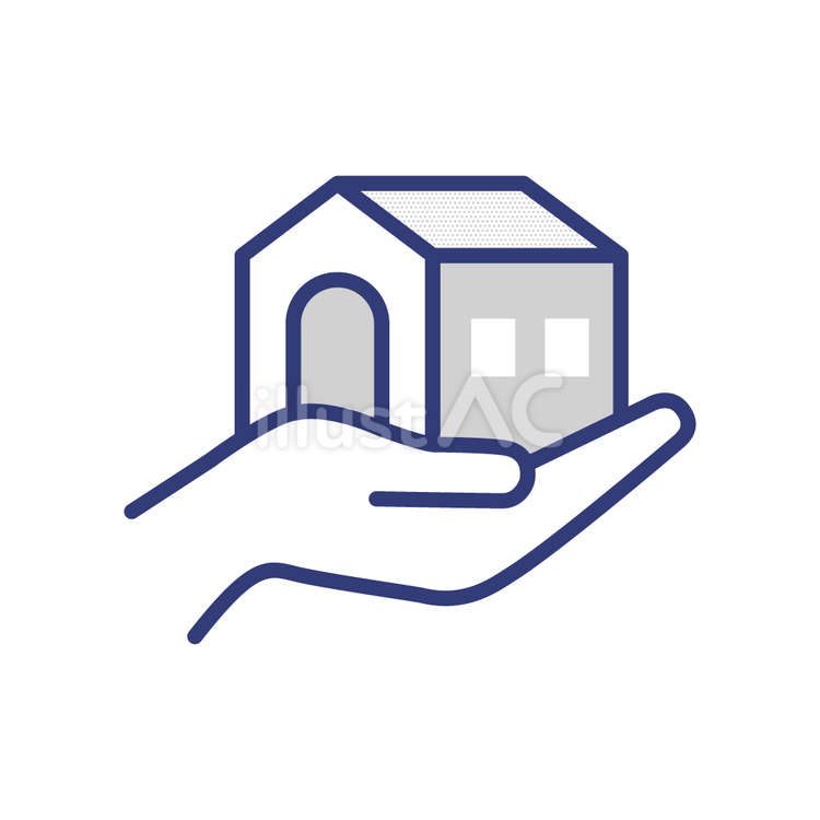 家を支える手のイラスト 家,住宅,手のイラスト素材