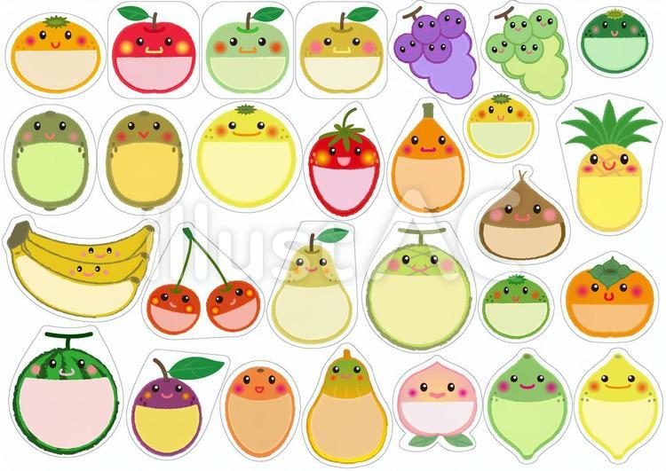fruit_顔つきフルーツメッセージ2 メッセージカードのイラスト素材