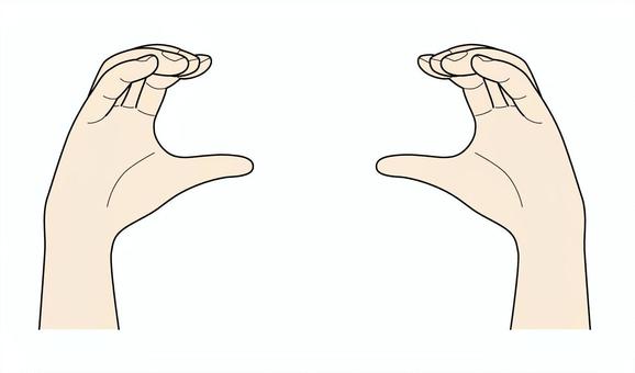 手　198　色付き 手,指,リアル,両手,腕,持つ,かかえる,押さえる,支える,つかむのイラスト素材