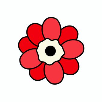 かわいいポップな花アイコン かわいいポップな花アイコン アネモネ,花,植物,線画,シンプル,アイコン,赤,かわいいのイラスト素材