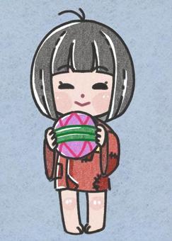 座敷童 妖怪,日本,お化け,和,座敷童のイラスト素材