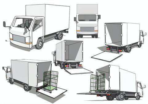 トラック車-3 トラック,自動車,搬入,搬出,運送,運送業,配送,配達,宅配,荷物のイラスト素材