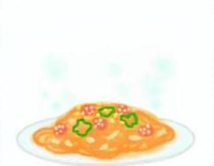 ナポリタン -Neapolitan- 食べ物,洋食,ナポリタン,パスタ,スパゲッティ,空白,スペース,空欄,余白,ケチャップのイラスト素材