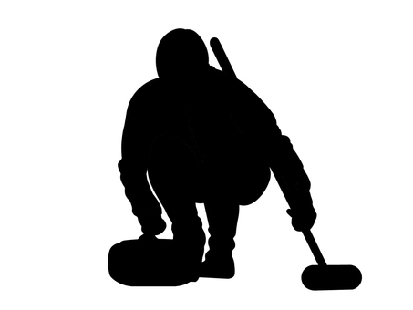 カーリング カーリング,ウインタースポーツ,競技,種目,運動,冬,人,人物,女性,選手のイラスト素材