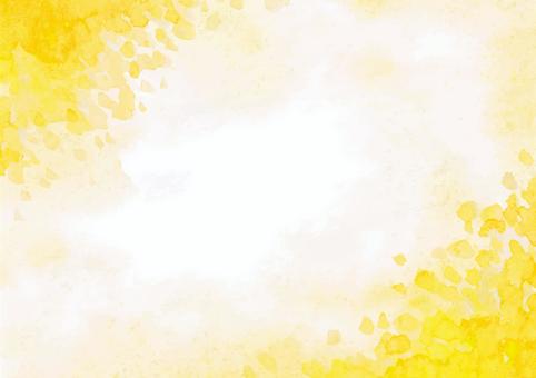 水彩背景_黄色04 黄色,水彩,背景,フレーム,イエロー,金,ゴールド,水彩画,手描き,絵の具のイラスト素材