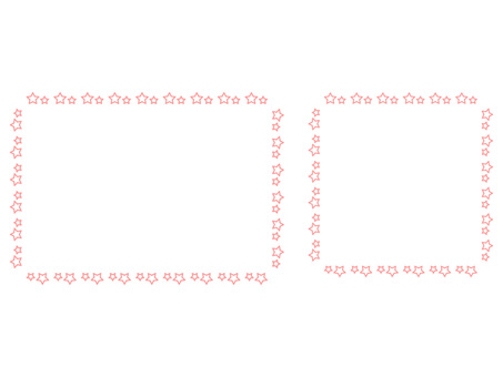 ピンクの星ラインの四角いフレームセット 星,ライン,四角,長方形,正方形,背景,模様,ピンク,線画,ポップのイラスト素材