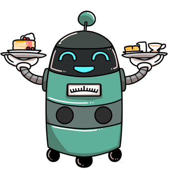 配膳をするロボット ロボット,配膳,機械,サービス,自動,飲食のイラスト素材
