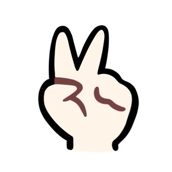 ２の手　ちょき ２,数字,数,数える,じゃんけん,チョキ,ピース,手,指,アイコンのイラスト素材